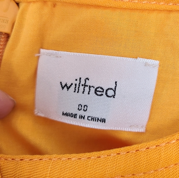 NWT Aritzia Wilfred Autier Tuscan Sun Midi Skirt 00 Yellow Ruffle - Picture 6 of 11